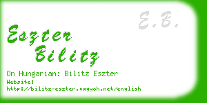 eszter bilitz business card